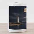 thumbnail image 3 of Lighthouse Ceramic Toothbrush Holder, Lighthouse Moonlight Island Large Clouds Sea Seaside Waterfront Night Time Bay, Versatile Countertop for Bathroom, 4.5" X 2.7", Multicolor, by Ambesonne, 3 of 4