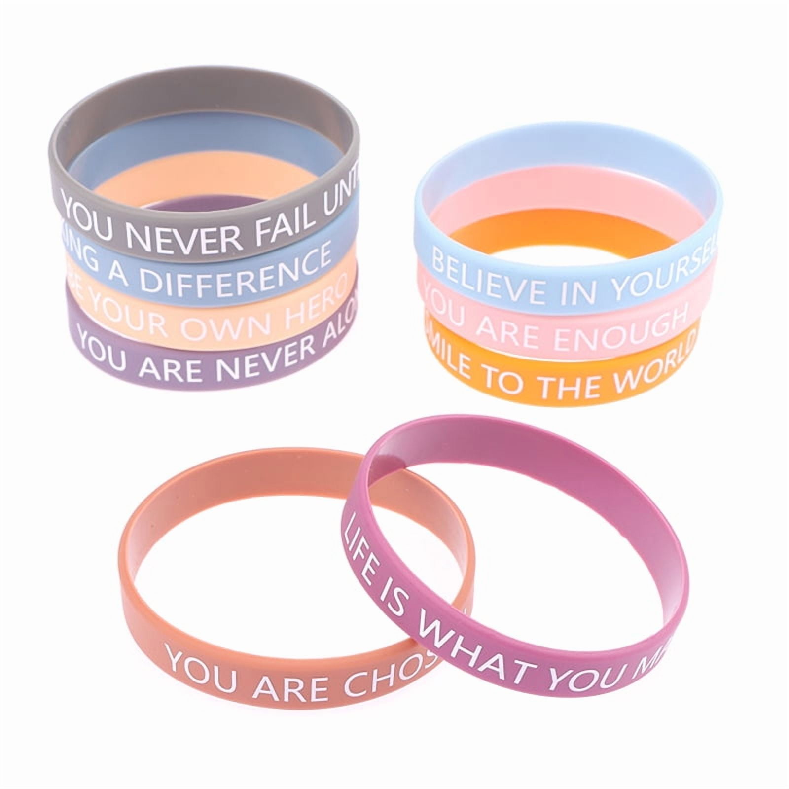 Huiguli Lot De 36 Bracelets Motivants En Silicone 20,2 Cm Cadeaux Positifs Pour Collègues, Adolescents Et Enfants