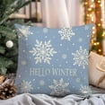 thumbnail image 4 of Christmas Hello Winter Snowflake Throw Pillow Cover 12x20 Inch Navy Blue Outdoor Christmas Decorations Xmas Holiday Lumbar Decorative Pillow Case for Couch Home Room Décor, 4 of 6