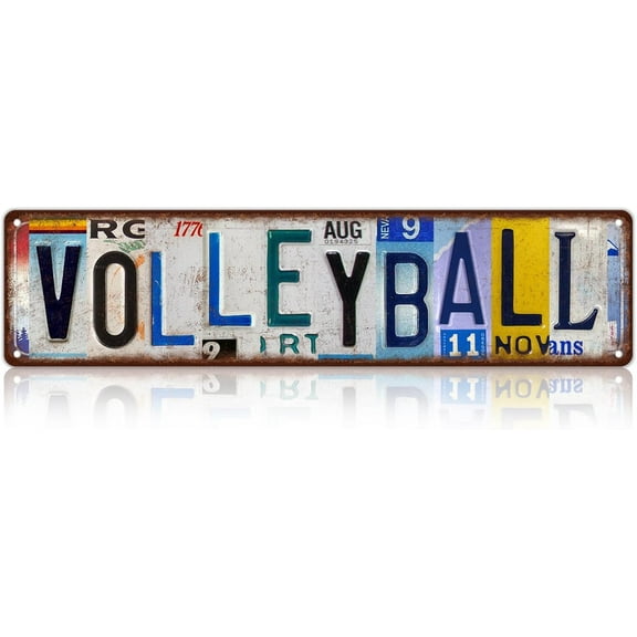 Vintage Sport Metal Tin Signs Volleyball Street Signs Man cave Home Room Bar Wall Decor 16 x 4 Inches