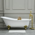 thumbnail image 2 of Aqua Eden NHVCTND653129B2 61-Inch Cast Iron Oval Single Slipper Clawfoot Tub (No Faucet Drillings) in White/Polished Brass, 2 of 7