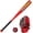 Red/Black, variant on Ortiz34 Youth T-Ball Set, 25" Aluminum Bat (-10 Drop), Foam Core T-Ball, 9" Lightweight Glove, Graffiti Print