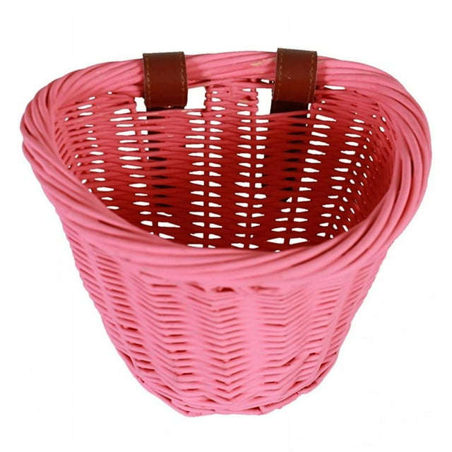 Bike Basket Wicker Front Handlebar Bicycle Basket For Boys Girls Bikes