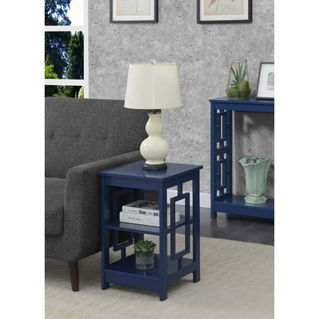 Town Square End Table with Shelves, blue