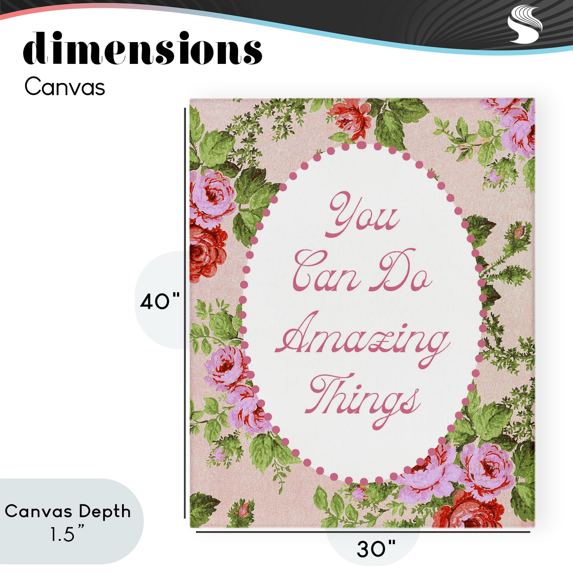 Stupell Industries You Can Do Amazing Things with Vintage Florals Canvas Wall Art, design by Lil' Rue