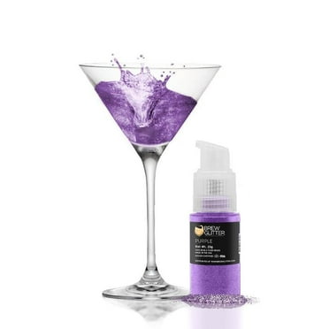 Brew Glitter - Purple Edible Drink Glitter - Bold Sparkle, Beverage-Safe, 25g Spray Pump