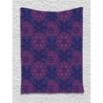 thumbnail image 1 of Indigo Tapestry, Indian Paisley Flower Inspired Decor with Inner Swirls Leaves Image, Wall Hanging for Bedroom Living Room Dorm Decor, 40W X 60L Inches, Pink Purple and Dark Blue, by Ambesonne, 1 of 1