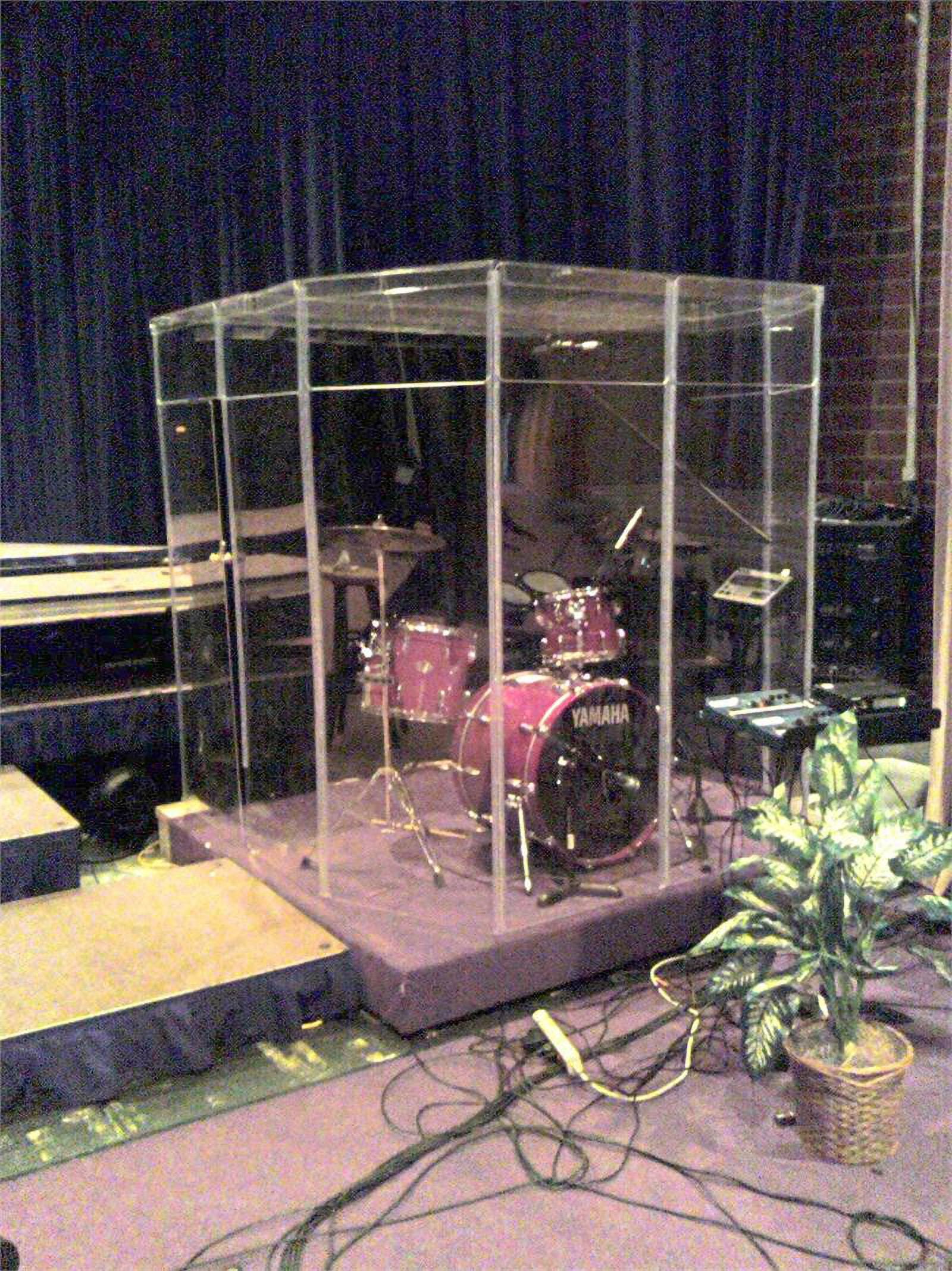 PENNZONI Drum Booth, Drum Shield, 6ft Tall, Acrylic Sound Proof Panels w/ Living Hinges