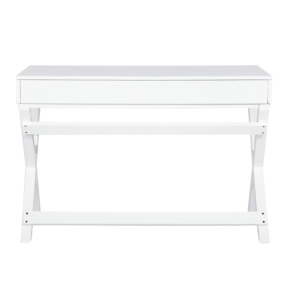 Kepooman 44" Modern Wooden Console Table with Drawers for Small Spaces, White Kepooman 44" Modern Wooden Console Table with Drawers for Small Spaces, White