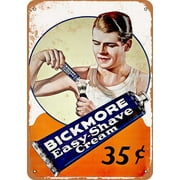 1930 Bickmore Easy Shave Cream Metal Sign - 7x10 inch - Vintage Look