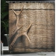 thumbnail image 3 of Ambesonne Antlers Shower Curtain, Wooden Deer Rustic Antler, 69"Wx84"L, Umber, 3 of 4