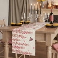 thumbnail image 2 of Table Runners 72 Inches Long Dress Scarves, Butterfly Flower Farmhouse Kitchen Table Runner, Coffee Tablerunners, Farmhouse Country Pink Floral on Linen 14x72 Inch, 2 of 9