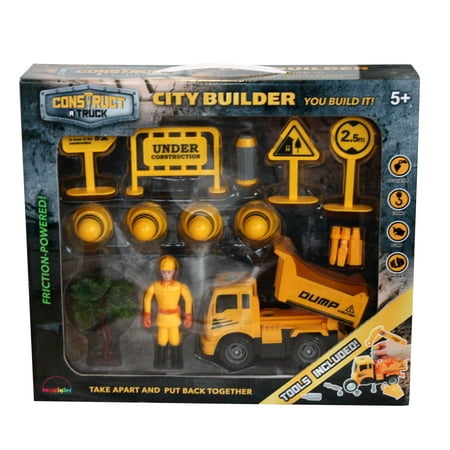 - Construct A Truck-City Builder Set-Dump. Create a construction site, take the truck apart&put it back together+Friction powered(3-toys-in-1!) Awesome award winning set that encourages creativity!