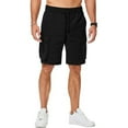 thumbnail image 2 of Puztloy Mens Casual Cargo Shorts Cotton Drawstring Stretch Summer Beach Shorts with Pockets, 2 of 6