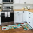 thumbnail image 5 of Kitchen Mats for Floor, Kitchen Rugs Set of 2 Carpet Runner Area Rug Floor Mat, Floral Home Kitchen Decor and Accessories Stuff, 17x30 and 17x47 Inch (Floral Teal Colorful), 5 of 7