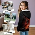 thumbnail image 5 of Uorisanigo Fire Wolf Kids Zip Up Hooded Hoodies Soft Athletic Sweatshirt Long Sleeve Shirts Tops Zipper Hoodies Jacket Casual Athletic Hoodie Tops for Boys and Girls, 5 of 7