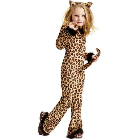 Child Pretty Leopard Costume (Large (12-14)), Includes: Jumpsuit, Cat ear headband, Tail By Fun World Costumes