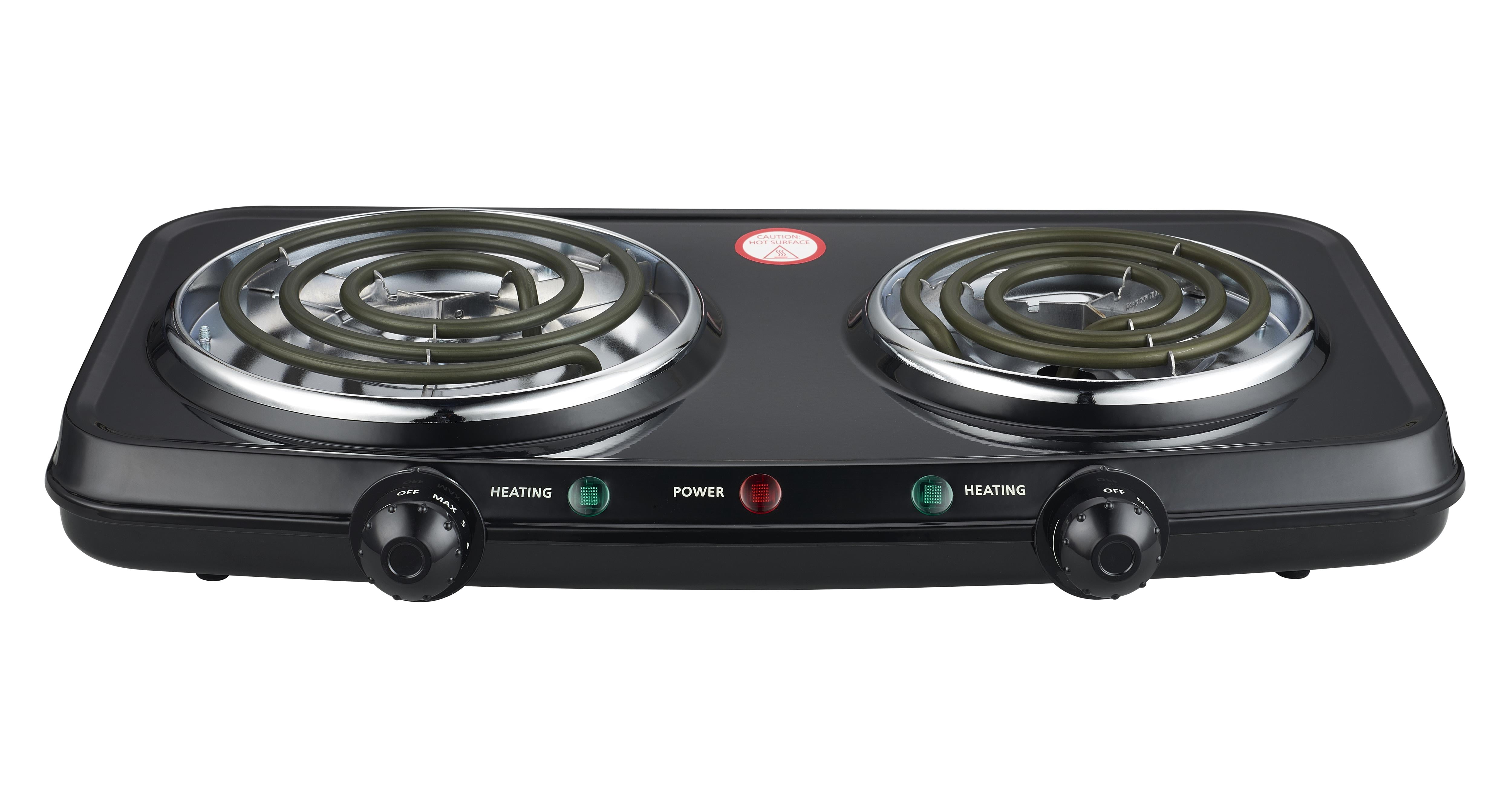 Mainstays 1800 W Double Burner Black Electric Cooktop 1 Each