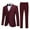 Burgundy, variant on Beauty Emily New Men's Suit Korean Style Slim Fit 3-piece Suit Wedding Business Groom Groomsman 3-piece Suit Men's Dinner Jacket Vest Trouser Suit