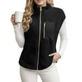 thumbnail image 4 of GEWSEY Womens Fleece Jacket Vest Sleeveless Fuzzy Sherpa Jackets Zip Up Oversized Casual Coats Fall Winter Womens Tops 2025 (Black, XXL), 4 of 5