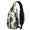 Bigfoot and Paw Print White Pattern, variant on Bigfoot and Forest Green Pattern Sling Backpack, Cycling Sling Bag with Earphone Port, Breathable Padded Back Gift Ideas for Hiking Cycling Walking