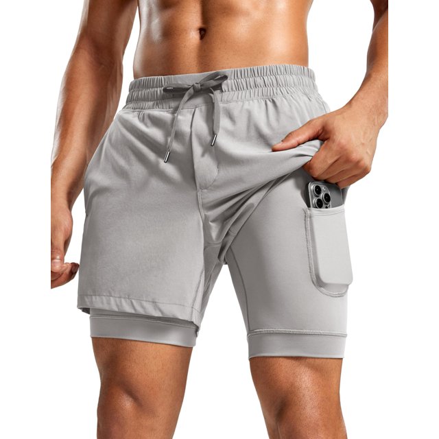 Shorts CRZ YOGA 2 en 1 con Forro, Secado Rápido y Bolsillos Talla M