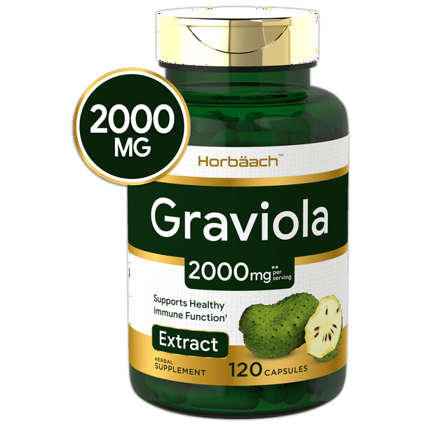 Horbaach Graviola Extract 2000 mg 120 Capsules NonGMO, Gluten Free
