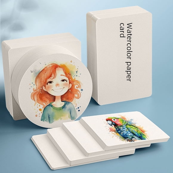 Papel de acuarela para postales, grande, 300 g, para pintura artística, cuadrado, redondo, papel especial, grano grueso, pulpa de madera, cartón en blanco