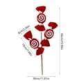 thumbnail image 3 of Rama insertada de caramelos navideños de terciopelo blanco y rojo a rayas | Adorno de lana festiva con piruletas | Material de poliéster | Decoración navideña | 1 pieza incluida, 3 of 6