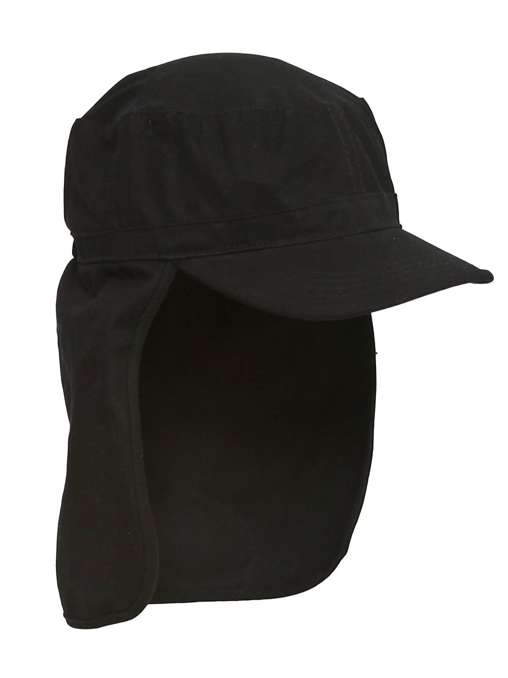 Top Headwear Black Porter Cadet Foreign Legion Gi Flap Cap - One Size