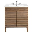 thumbnail image 4 of Modway Render 30" Modern Wood Bathroom Vanity Cabinet in Walnut/White, 4 of 9