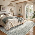 thumbnail image 4 of Lahome Decor Floral Area Rug 5x7, Machine Washable Rugs for Entryway, Non Slip Rug with Vintage Printed, Low Pile Carpet for Living Room Kitchen Bedroom Home, Grey-Beige, 4 of 9