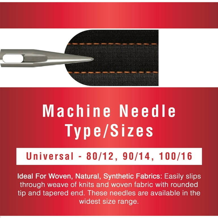 SINGER Regular Point Sewing Machine Needles, Size 80/12, 90 SINGER Regular Point Sewing Machine Needles, Size 80/12, 90