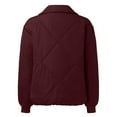 thumbnail image 7 of Lisingtool Winter Coats for Women's Pockets Full Zip Long Sleeve Quilted Jacket Short Bubble Coats Womens Coats Wine, 7 of 7