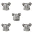 thumbnail image 1 of Qarigey Gorro con bolas de pompones esponjosos, tocado a la moda, orejeras plegables, gorros de gran elasticidad, hermoso regalo para niños, Gary Gary 5piezas Qarigey CBP255406, 1 of 4