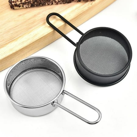 

Hadanceo Fine Mesh Flour Sieve with Handle Reinforced Frame Round Baking Sifter Stainless Steel Powder Sugar Flour Drainer Kitchen Tool