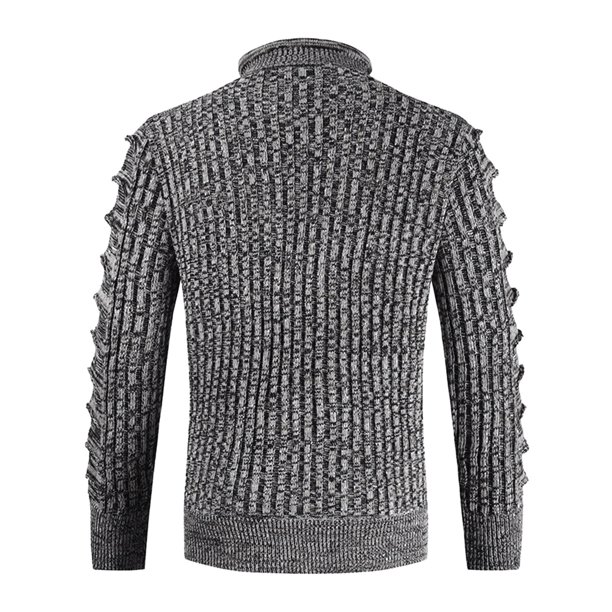 Gibobby Suéter cuello de tortuga hombre Suéter de Cuello Alto Ajustado para Hombre Suéter de Punto con Estampado de Giro Informal(Gris oscuro,XG)