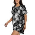 thumbnail image 2 of Naloa Seamless Pattern With Skulls Women's Short-Sleeved Pajama Set, Loungewear, Summer pajamas, Breathable Cozy - X-Large, 2 of 9