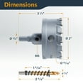 thumbnail image 3 of POWERTEC 2PK 3" Carbide Hole Saw for Soft & Hard Metal | Tungsten Carbide Tipped Hole Cutter Set with Titanium-Plated Pilot Drill Bit for Metal, Stainless Steel, Iron, Wood, Plastic (14906-P2N), 3 of 7