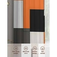 thumbnail image 6 of Burnt Orange Black Sheer Curtains 108 Inch Length 2 Panels Set for Living Room/Bedroom, Modern Abstract Geometric Semi Curtain Sheers Drapes Rod Pocket Curtains Window Treatment Set 52''x108''x2, 6 of 7