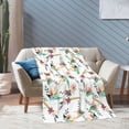 thumbnail image 4 of XMXT Throw Blankets, White Wallpaper Pattern Bed Blanket for Bedroom Sofa, 50 x 70 inches White, 4 of 9