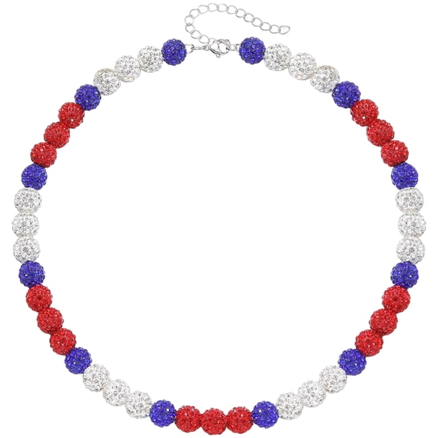 Collar Diamantes Imitación Inspi Atleta Regalo 18 Pulgadas para Los Amantes Del Béisbol Rojo