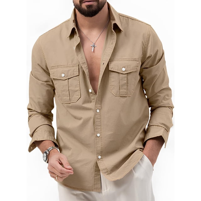 Camisa funcional de manga larga para hombre con protección UV UPF50+ para senderismo