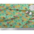 thumbnail image 3 of Soimoi Poly Georgette Fabric Straw,Glass & Coconut Drink Summer Designs Decor Fabric Printed Yard 42 Inch Wide, 3 of 3