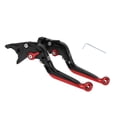 thumbnail image 1 of Palancas de freno y embrague cortas y largas para Yamaha YZF R1 2002-2003, palanca de freno ajustable en 6 posiciones, aleación de aluminio, mango negro con extremo rojo, 1 of 6