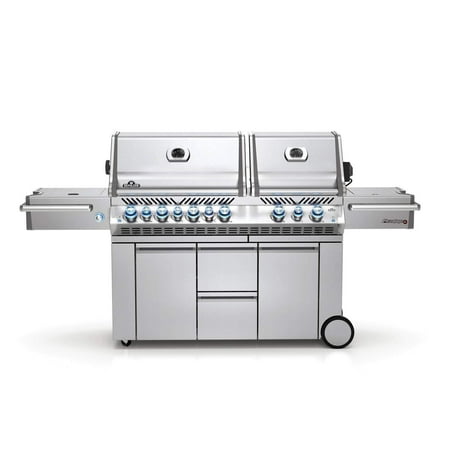 Fire And Ice Grill - Napoleon Prestige PRO 825 Grill on Cart w/ IR Rotiss., Side Burner, Natural Gas