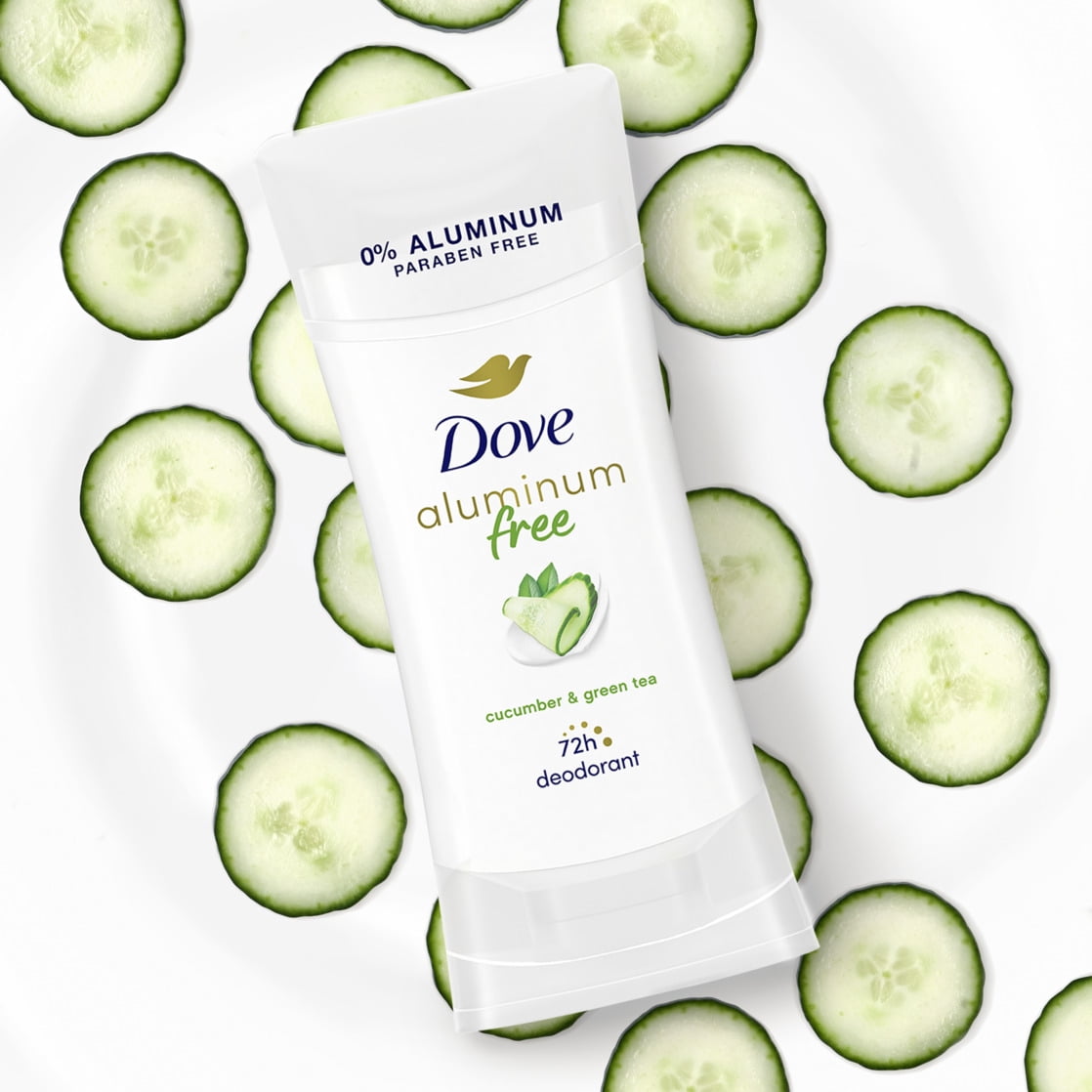 (3 pack) Dove Aluminum Free Deodorant for Women Cucumber and Green Tea, 2.6 oz