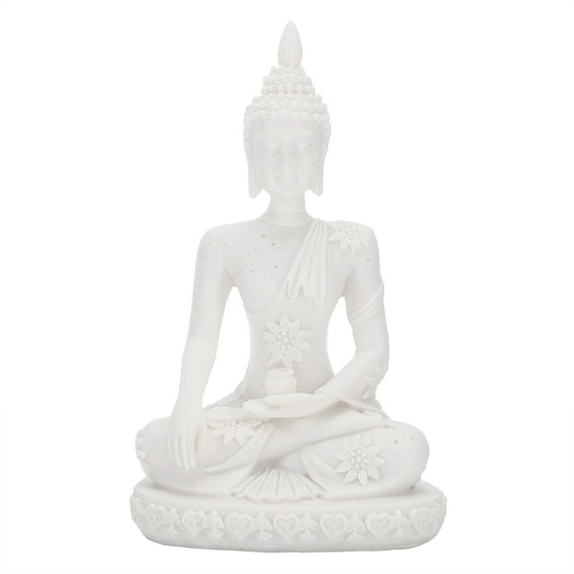 Estatua de Buda Meditando, Artesanía de Buda Hecha a Mano de Piedra Arenisca Minimalista para Salón De Yoga, Hogar, Mesa Oficina Decoración