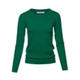 thumbnail image 1 of A2Y Women's Fitted Crew Neck Long Sleeve Pullover Classic Sweater Green XL, 1 of 5