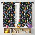 thumbnail image 5 of Blackout Kids Curtains,Black Cartoon Dinosaurs Speech Bubbles Pattern Childrens Insulated Curtains Set Of 2,Bedroom Essentials,Toddler Room Decor 42"x54", 5 of 5